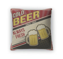 Load image into Gallery viewer, Throw Pillow, Retro Beer Poster