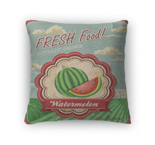 Load image into Gallery viewer, Throw Pillow, Retro Fresh Food Poster Design