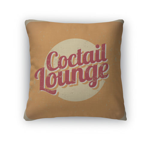 Throw Pillow, Coctail Lounge Vintage Sign