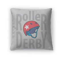 Load image into Gallery viewer, Throw Pillow, Roller Derby Helmet Typography Tshirt Graphics S