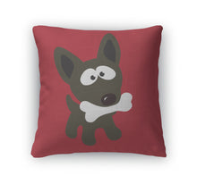 Load image into Gallery viewer, Throw Pillow, Small Dog With Bone