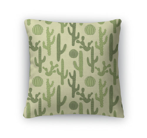 Throw Pillow, Pattern With Cactus 1