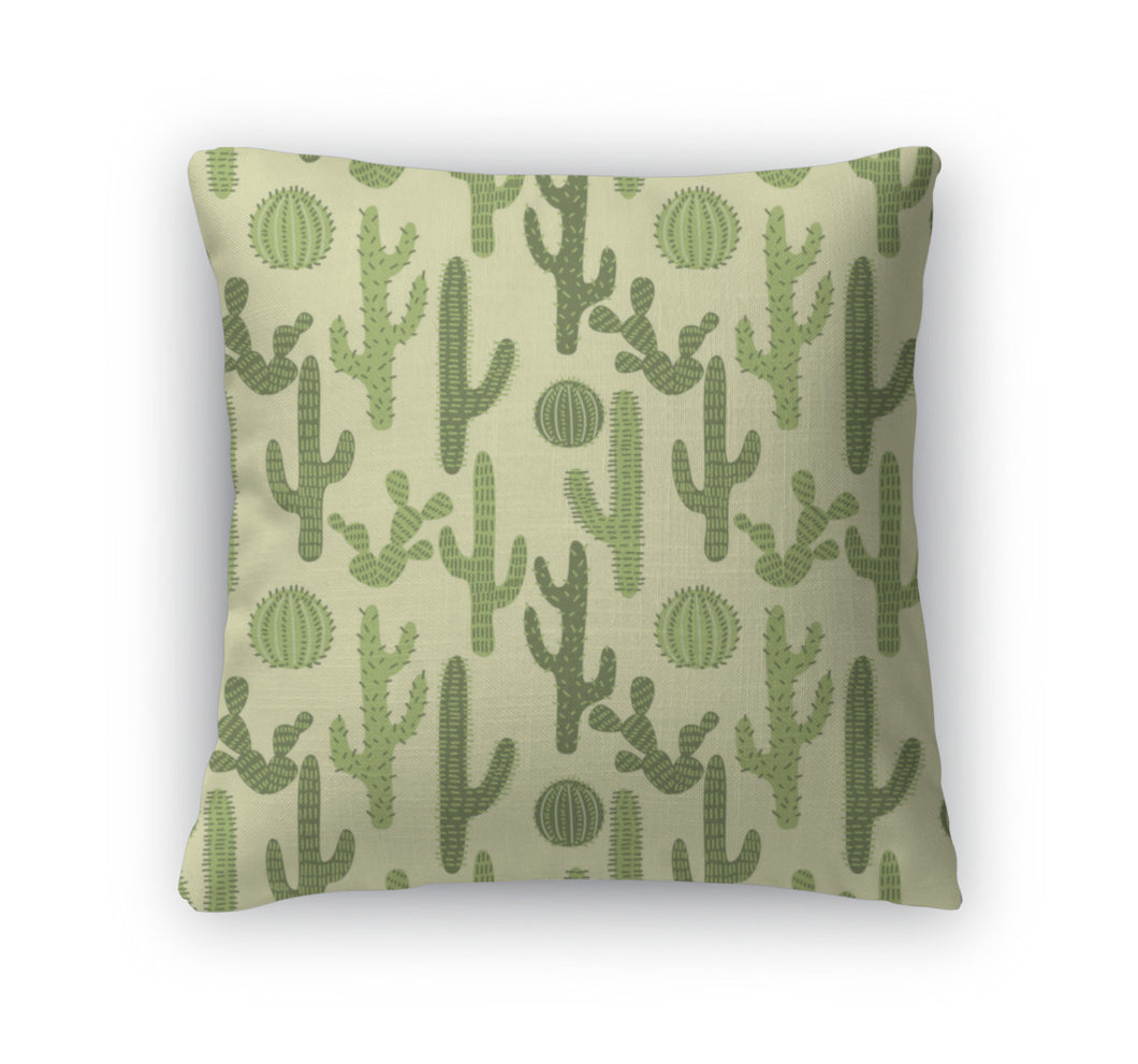 Throw Pillow, Pattern With Cactus 1