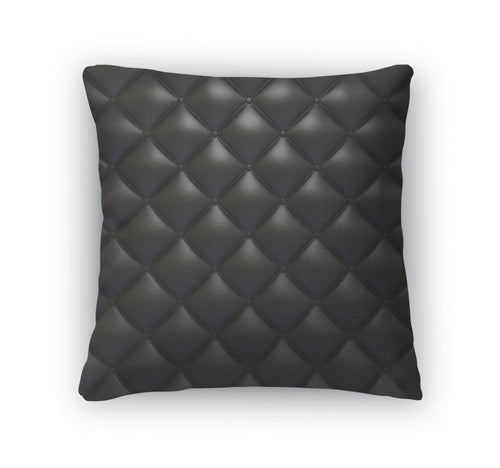 Throw Pillow, Black Leather Upholstery