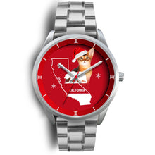 Load image into Gallery viewer, Abyssinian Cat California Christmas Special Wrist Watch