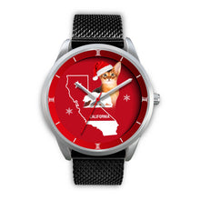 Load image into Gallery viewer, Abyssinian Cat California Christmas Special Wrist Watch