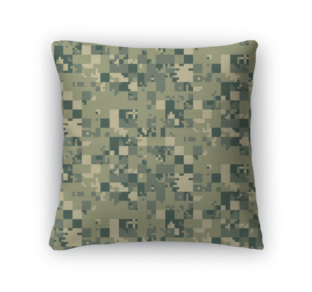 Throw Pillow, Digital Camouflage Pattern