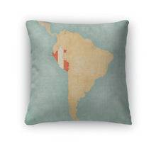 Load image into Gallery viewer, Throw Pillow, Map Of South America Peru Vintage Series