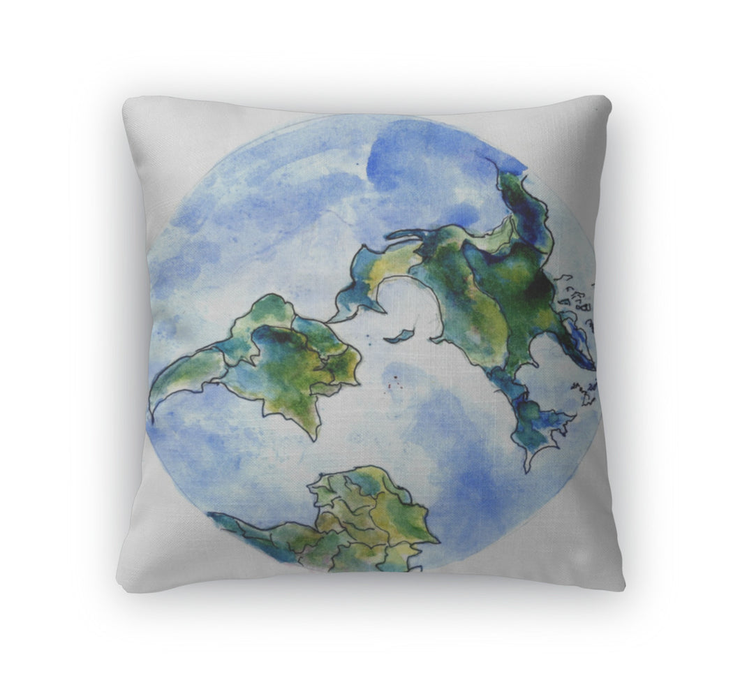 Throw Pillow, Hand Drawn Earth