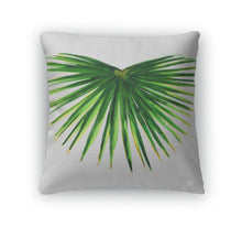 Load image into Gallery viewer, Throw Pillow, Single Green Palm Leaf Isolated