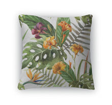 Load image into Gallery viewer, Throw Pillow, Watercolor Tropical Pattern