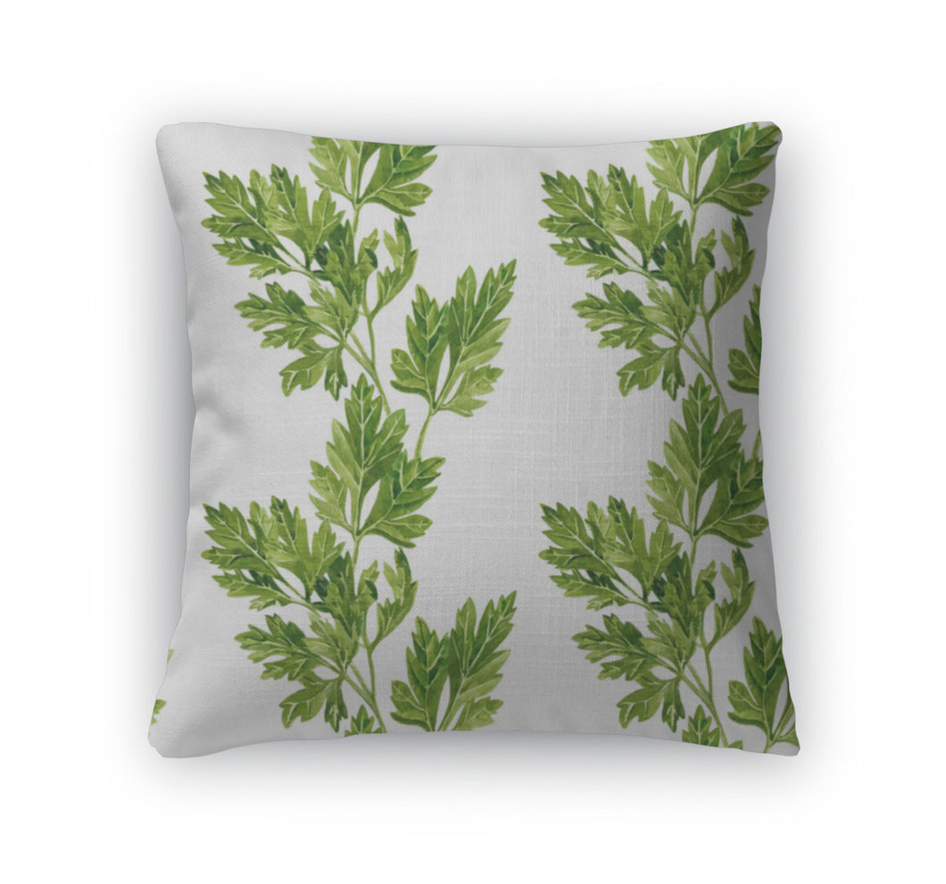 Throw Pillow, Pattern With Leaves Of Parsley