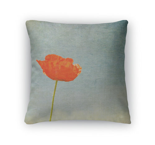 Throw Pillow, Vintage Image Of Poppy