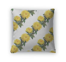 Load image into Gallery viewer, Throw Pillow, Yellow Chrysanthemum Flowers Pattern