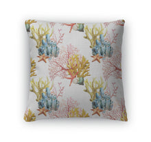 Load image into Gallery viewer, Throw Pillow, Watercolor Corals Set And Ocean Sponge