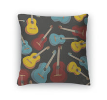 Load image into Gallery viewer, Throw Pillow, Pattern Isolated Guitars