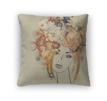 Load image into Gallery viewer, Throw Pillow, Art Sketching Beautiful Girl Face