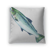 Load image into Gallery viewer, Throw Pillow, Atlantic Salmon Fish On White