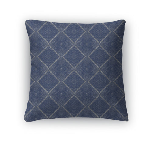 Throw Pillow, Ancient Dark Blue Plaid