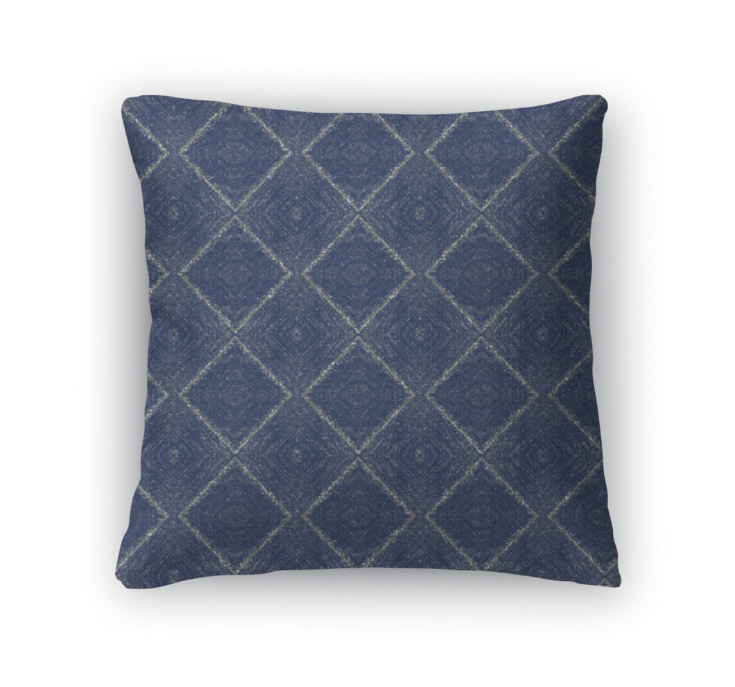 Throw Pillow, Ancient Dark Blue Plaid