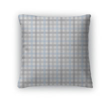 Load image into Gallery viewer, Throw Pillow, Gray And Blue Plaid Pattern1