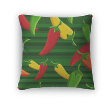 Load image into Gallery viewer, Throw Pillow, Chilli Peppers Pattern Backgroun