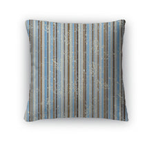 Load image into Gallery viewer, Throw Pillow, Striped Shabby Pattern Brown And Blue