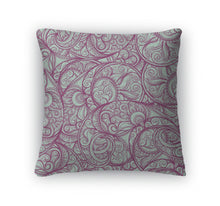 Load image into Gallery viewer, Throw Pillow, Purple Paisley Pattern
