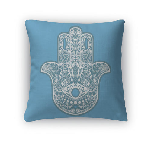 Throw Pillow, Boho Hamsa Hand