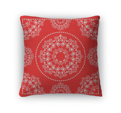 Throw Pillow, Bright Red Bandana