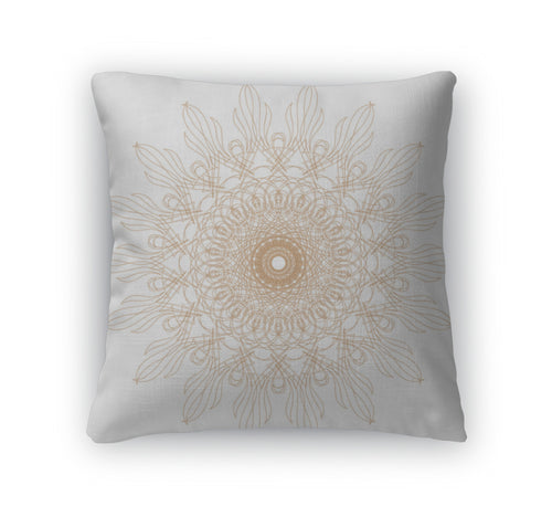 Throw Pillow, Decorative Gold And Frame With Vintage Patterns