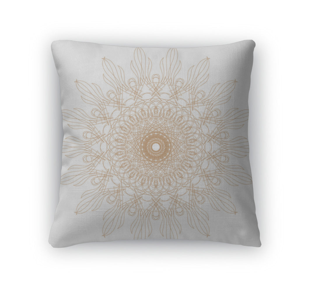 Throw Pillow, Decorative Gold And Frame With Vintage Patterns
