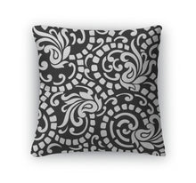 Load image into Gallery viewer, Throw Pillow, Black And White Abstract With Paisley