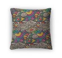 Load image into Gallery viewer, Throw Pillow, Pattern Of Psychedelic Eyes In Vintage Style