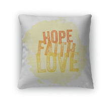 Load image into Gallery viewer, Throw Pillow, Vintage Christian Design Hope Faith Love