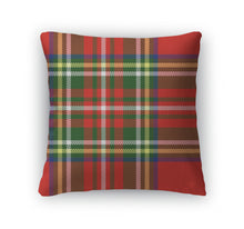 Load image into Gallery viewer, Throw Pillow, Traditional Scottish Tartan Fabric Pattern In Red And Green
