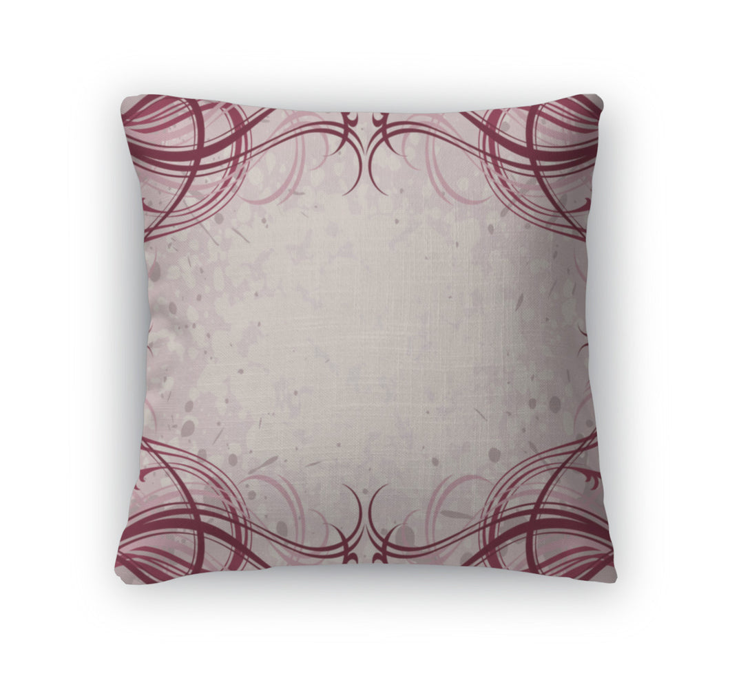 Throw Pillow, Abstract Floral Grunge Pattern