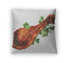 Load image into Gallery viewer, Throw Pillow, Fried Chicken Legs With Parsley Isolated