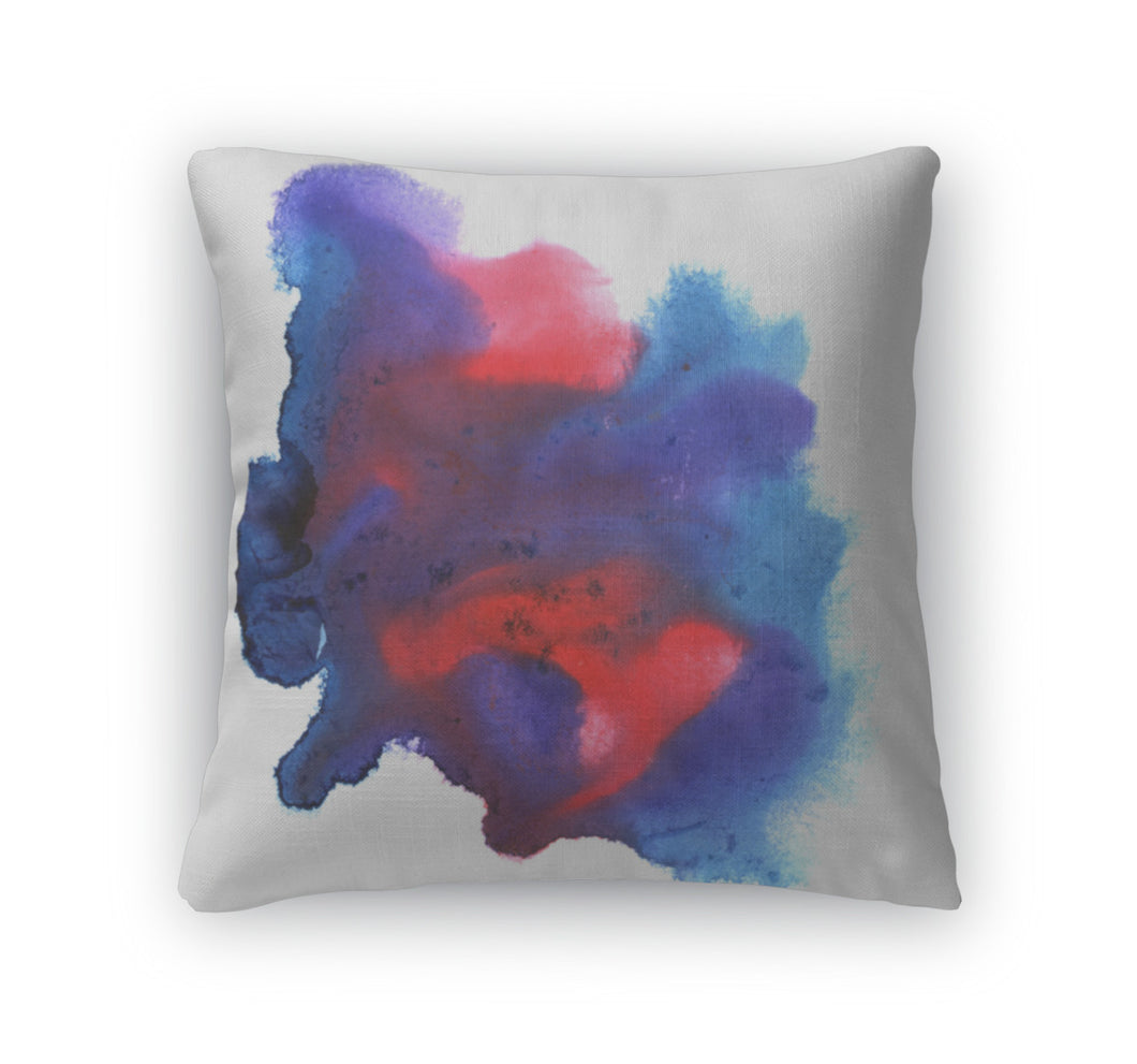 Throw Pillow, Purple Red Spot Watercolors Isolated