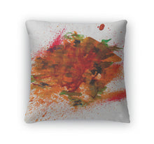 Load image into Gallery viewer, Throw Pillow, Red With Splashes Of Watercolor Blot