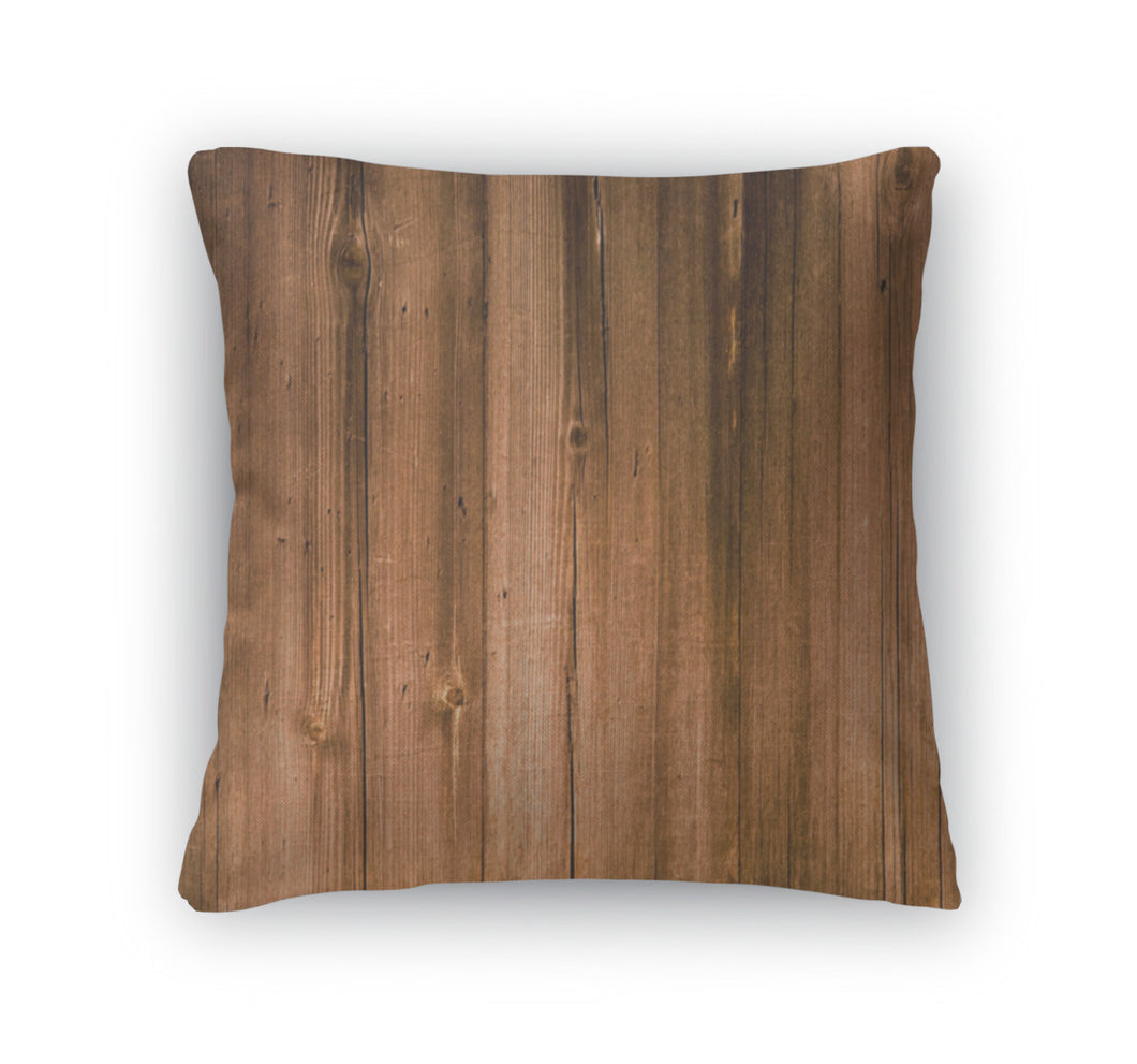 Throw Pillow, Contrast Dark Old Wood