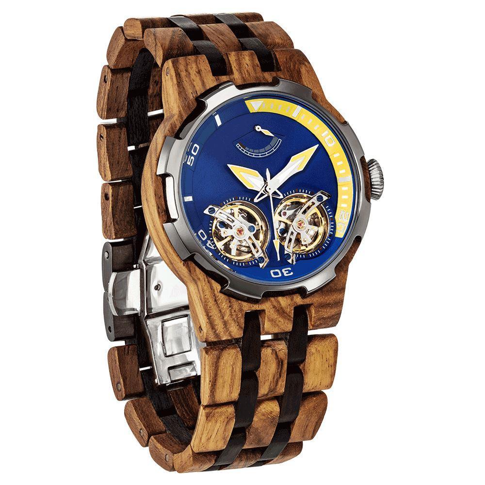 Men's Dual Wheel Automatic Ambila WoodWatch