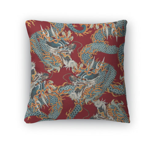 Throw Pillow, Dragon Pattern