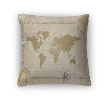 Load image into Gallery viewer, Throw Pillow, Antique World Map