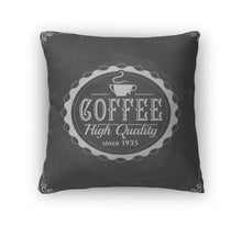 Load image into Gallery viewer, Throw Pillow, Coffee Label On Chalkboard