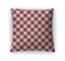 Load image into Gallery viewer, Throw Pillow, Red Plaid Pattern