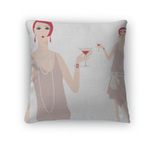 Load image into Gallery viewer, Throw Pillow, Retro Young Beautiful Girl Of 1920s Style