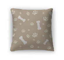 Load image into Gallery viewer, Throw Pillow, With Dog Paw Print And Bone