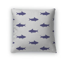 Load image into Gallery viewer, Throw Pillow, Pattern With Sharks