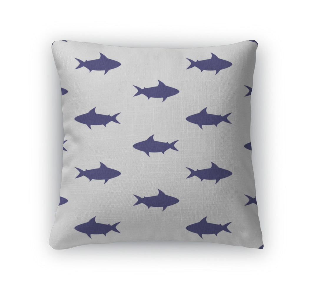 Throw Pillow, Pattern With Sharks